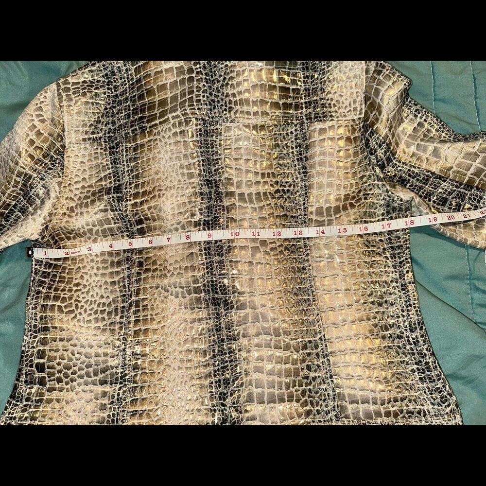 Ruby Rd. Women’s Faux Leather Snake Skin Print Lightweight‎ Jacket Size 8P - Picture 8 of 9
